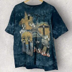 Vintage‎ 1999 The Mountain Graphic Print T-Shirt Mens Size XL Crew Neck Tee Blue
